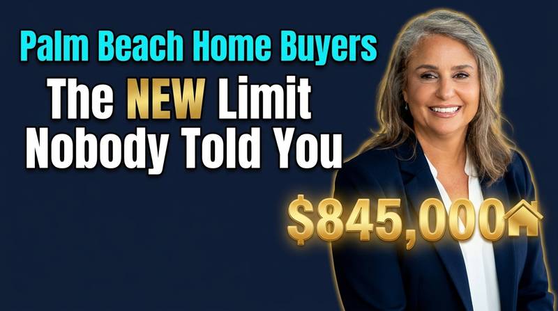 South Florida home with text showing the 2027 conforming loan limit of $845,000 set early by some lenders